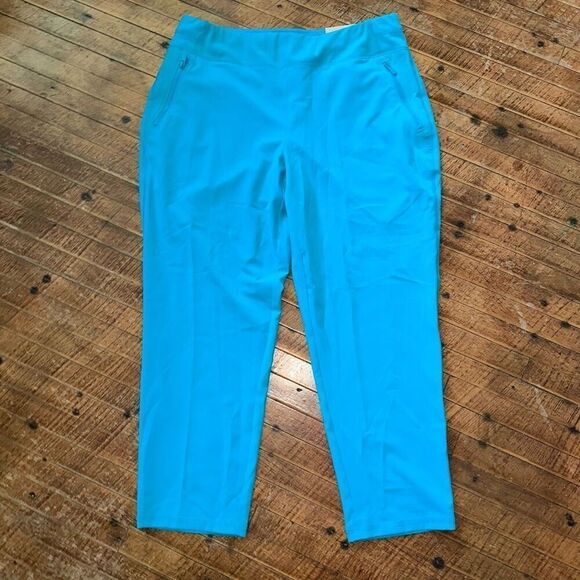Chico’s Zenergy bright blue vacationcore pull on crop pants - Picture 1 of 3